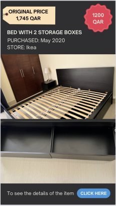 Ikea bed with storage for sale – perfect condition