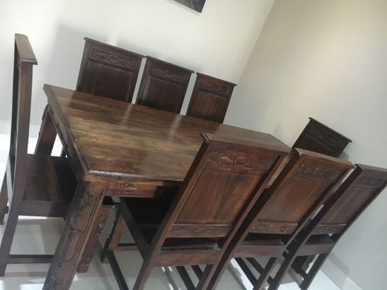 High quality wooden table with 8 chairs