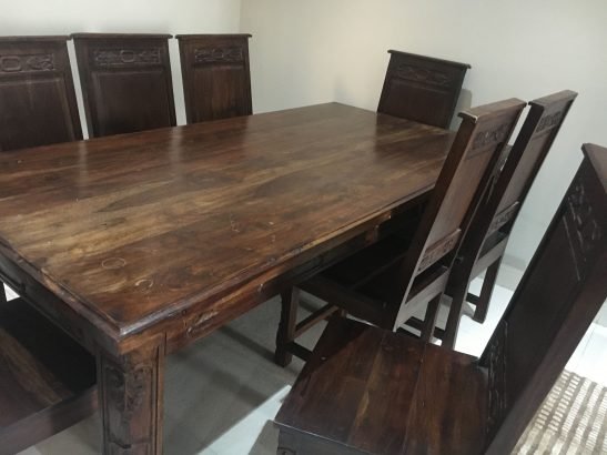 High quality wooden table with 8 chairs