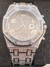 ساعة رجالية فضي وذهبي